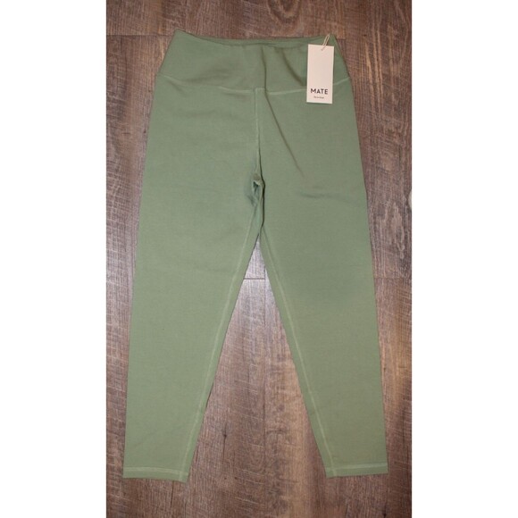 MATE THE LABEL ORGANIC COTTON MIDI LEGGINGS NWT KIWI GREEN NWT - Picture 1 of 4